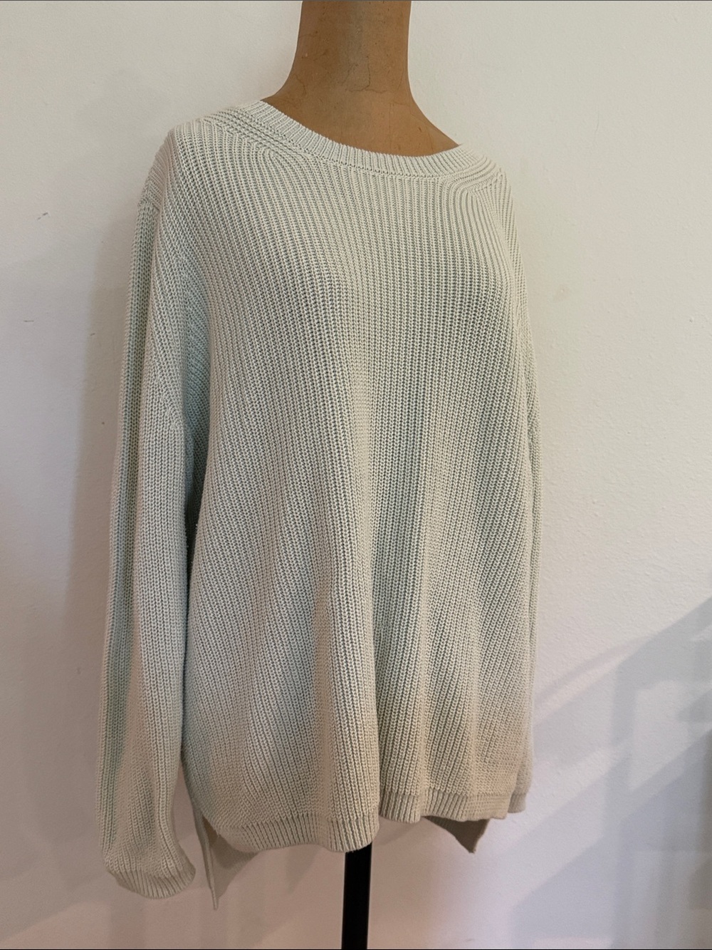 525 America sz M Light Sea Green Crewneck Knit Cotton Sweater great condition